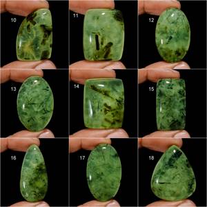 Beau haut naturel Prehnite Cabochon pierre précieuse en vrac vert Prehnite cristal fabrication de bijoux cadeau en pierre pour sa pierre comme photo - Product Image 4