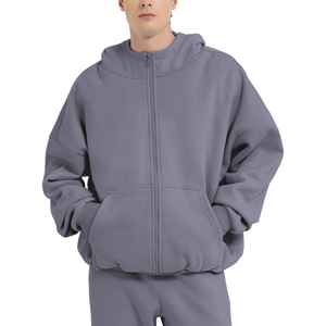 Sweat à capuche zippé à manches longues pour hommes Sweat-shirt décontracté de fitness grande taille à capuche d'hiver pour hommes meilleur prix - Product Image 2