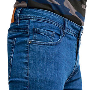 Pantalones Vaqueros Rotos para Hombre, Personalizados, de Alta Calidad, al por Mayor, Corte Slim Fit, Ajustados, Diseño Moderno 2026, Estilo Hip Hop Clásico Azul - Product Image 3