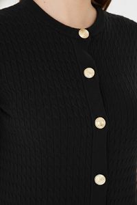 เสื้อคาร์ดิแกนแขนสั้นผู้หญิง ดีไซน์หรูหรา สวมใส่สบาย ระบายอากาศได้ดี ผ้าถักลายริบ ทรงเข้ารูป ติดกระดุม  เสื้อถักสำหรับฤดูร้อน  ทันสมัยสำหรับสุภาพสตรี - Product Image 5