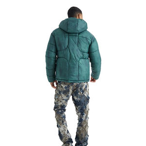 Chaqueta acolchada de Jersey personalizado de peso pesado para hombre, chaqueta acolchada elegante de nailon liso a la moda de alta calidad para invierno con capucha - Product Image 4