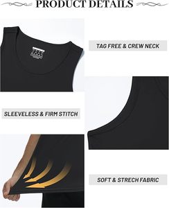 Customizable Men's Breathable Cotton Tank Top Knitted Fitness Gym Singlet Sports Workout Muscle <b>Bodybuilder</b> <b>Vest</b> Casual Print - Product Image 4