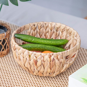 <b>Small</b> round <b>basket</b> low cost natural water hyacinth <b>baskets</b> woven containers for home storage - Product Image 2