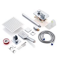 Système de douche de plafond moderne de 10 pouces avec robinetterie dissimulée pour eau froide et chaude, idéal pour la maison et l'hôtel