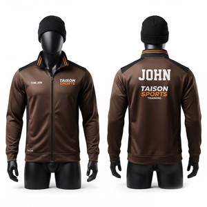 Sudadera con Capucha TAISON SPORTS para Entrenamiento de Rugby, 330g, Poliéster/Rayón, Forro Polar, Impermeable, Transpirable, Ecológica, Marrón y Negro - Product Image 1