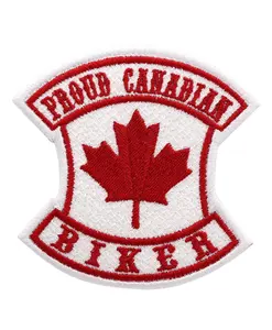 Gratis Levering Canadese Biker Trots Geborduurde Patch Voor Trendy Rijders Tonen Uw Canadese Geest