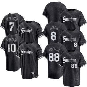Maillot de baseball personnalisé pour homme Chicago White City Connect 2022, broderie personnalisée, antibactérien, évacuation de l'humidité, grande taille, noir - Product Image 1