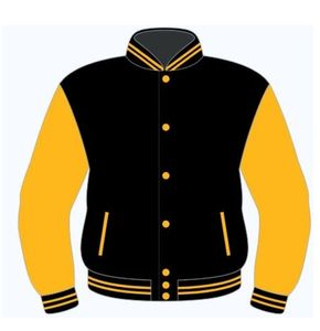 High Quality Custom Men's Varsity Jacket Latest Design <b>Wool</b> Body Leather Sleeves Baseball College Jackets Satin <b>Fabric</b> Wholesale - Product Image 5