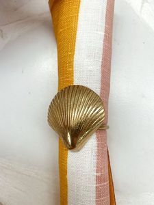 Anillo de Servilleta de Concha Marina Dorada de Lujo Premium, Exquisito Soporte de Concha Metálico para Decoración de Mesa de Boda con Temática de Playa y Costa - Product Image 5