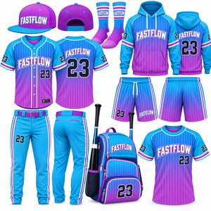 Conjunto de Uniforme de Béisbol Personalizado, Jersey Sublimado, Pantalones, Sudadera con Capucha, Pantalones Cortos, Calcetines, Mochila, Poliéster Transpirable, Unisex para Adultos - Product Image 3