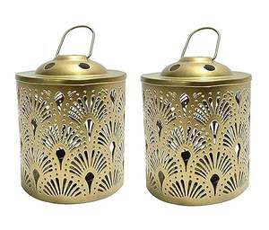 Handcrafted Brass-Plated Two <b>Tea</b> <b>Light</b> Candle Holder Unique Concrete Candle Jar for Home Use Christmas Decorations Birthday - Product Image 1