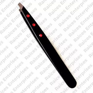 Pinzas para cejas con punta inclinada de acero inoxidable antiestática más vendidas Instrumento de belleza de salón con diseño inclinado - Product Image 4