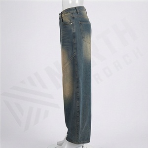 <b>Women</b> Custom Made OEM Flared <b>Jeans</b> Pants Winter Denim Pocket Button Breathable Slim Pant Custom Logo High Quality Trendy Style - Product Image 3
