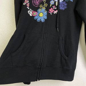 Sweat-shirt d'hiver surdimensionné style Y2K vintage, sweat à capuche pour femme avec fermeture éclair sur le devant, imprimé floral et motif paix esthétique - Product Image 3