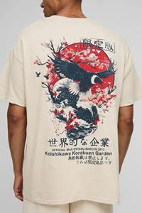 เสื้อยืดสีเบจพิมพ์ลายดิจิทัล 2025 ทรงโอเวอร์ไซส์ ผู้ชาย ผ้าฝ้าย 100% พรีเมียม สั่งทำลายตัวอักษร สตรีทแวร์ ลายพิมพ์ 240GSM 200GSM - Product Image 2