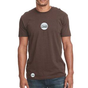 T-shirts pour hommes à col rond, coupe ajustée, en tissu tri-mélange polyester/coton, anti-rides, respirants, décontractés - Product Image 1