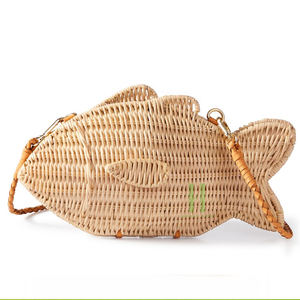 Hnh กระเป๋าถือหวายแฟชั่นงานฝีมือตะกร้ารูปอูฐพร้อมด้ามจับกระเป๋าถือหวายธรรมชาติที่มีด้ามจับหนังจากประเทศเวียดนาม - Product Image 3