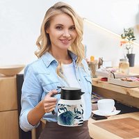 Vierges de sublimation double paroi en acier inoxydable 1000ML blanc isolé sous vide bouilloire à thé flacon cafetière