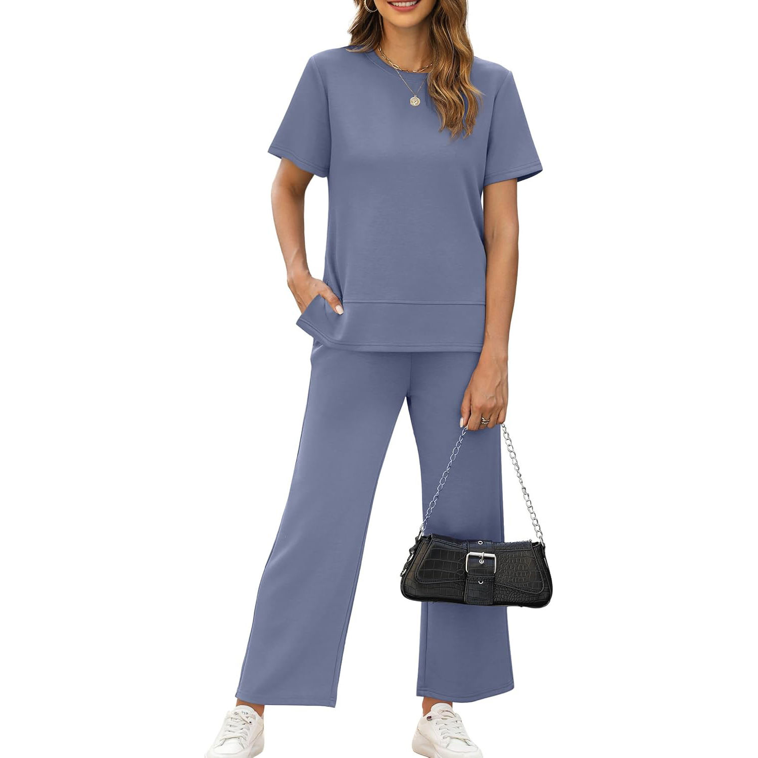 Blue Women's Piece Lounge Set Stylish Comfy Travel Outfits