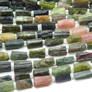 Perle tube en cristal naturel multi-tourmaline 16 pouces 5X3To14X5MM Strand Loose Raw Stone For Jewelry Making - Product Image 2