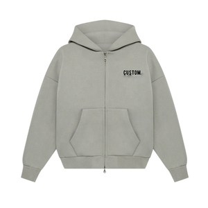 Sweat à capuche zippé en coton de haute qualité, sweat à capuche épais et surdimensionné à double fermeture éclair, sweats à capuche personnalisés avec fermeture éclair complète pour hommes - Product Image 6