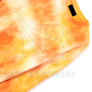 High Street Plus Size Men's Casual Tie Dye Sudaderas Parches personalizados Drop Shoulder Sudaderas con manga larga - Product Image 4