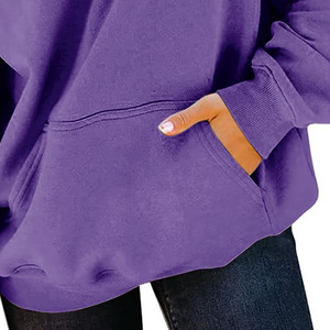 Sweat à capuche respirant à col rond avec impression personnalisée du logo 100% coton sweat-shirt en éponge française surdimensionnée Streetwear vierge sweats à capuche de luxe - Product Image 2