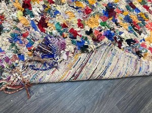 Alfombra anudada a mano de alta calidad, mezcla de algodón y lana, Alfombra de nudo bordado multicolor para puerta, balcón, cama, habitación, oración, decoración del hogar - Product Image 4