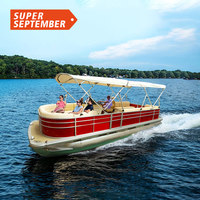 Certificat CE en aluminium de qualité marine OEM/ODM nouveau bateau ponton Tritoon de passagers Kinocean de divertissement familial pour le ski nautique