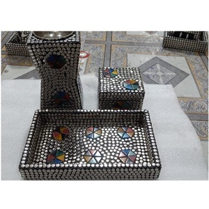 Geometric Pattern Bakhoor Burner Latest Design Wood & Metal Bakhoor set Mabkhara Tray Metal Oud incense burner Arabian <b>Eid</b> <b>gift</b> - Product Image 1
