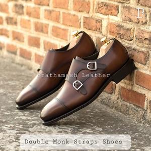Zapatos de vestir elegantes para hombre, diseño de lujo, cómodas correas de monje de cuero de lujo para uso en oficina, sistema de correas dobles para otoño - Product Image 2