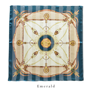 Bufanda de Seda de Diseño Japonés de Gran Calidad y Buen Precio, con Rayas Cuadradas Grandes para Mujer, 90 cm - Product Image 3