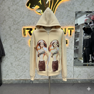 Calidad superior Tendencia Moda Fábrica Tasa Cremallera Sudadera con capucha Puff Impreso hecho en fábrica precio barato sudaderas con capucha hombres sudaderas con capucha - Product Image 1