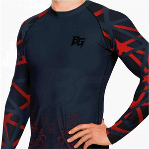 Premium Quality Custom Men's MMA Rash Guard-Breathable Quick Dry Spandex/Polyester Fabric Full Sleeve Customizable Options - Product Image 3