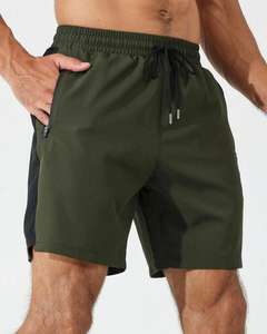 High Quality Men's Quick Dry Fitness Shorts Elastic Waist Solid Mesh Breathable <b>Canvas</b> Hot Selling Slant Pocket Drawstring Waist - Product Image 4