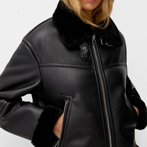 Chaqueta de cuero genuino de alta calidad 2025 para hombre, sin cuello, cálida, impermeable, transpirable, ropa de cuero al por mayor - Product Image 6