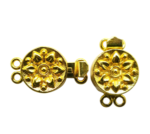 Fermoir de boîte florale 25X16X7MM pour bijoux plaqués or 18 carats à 3 brins et multi-brins B204 Composants de fabrication de bijoux - Product Image 1