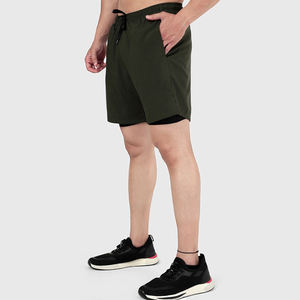 Nardon Apparel Heavyweight Pantalones cortos para hombre Algodón Mezcla de poliéster Estilo de empalme Logotipo personalizado Liso Teñido Moda Pantalones cortos de estilo callejero - Product Image 3