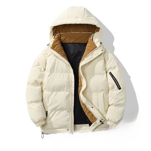 Chaqueta Bomber de Lona Unisex para Invierno, Impermeable, Transpirable, de Secado Rápido, Reversible, con Cuello Alto y Capucha, Color Sólido Formal - Product Image 1