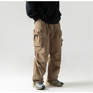 Men's XL Cargo Pants Casual Multi-Pockets Winter Outwear with <b>Elastic</b> <b>Waist</b> New Straight Style <b>Trousers</b> - Product Image 2