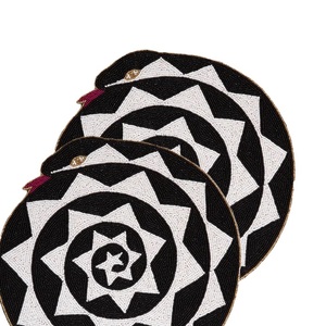 Hanukkah ผ้าซาตินประดับลูกปัดที่รองจานผ้าซาตินปักลายสำหรับตกแต่งบ้านโรงแรมโรงแรม - Product Image 3