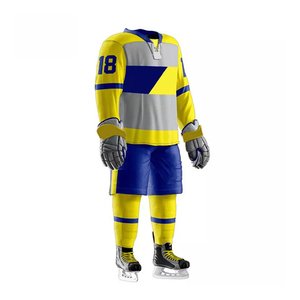 OEM personnalisé confortable respirant de hockey sur glace porter des ensembles d'uniformes sublimés avec conception vierge pour les joueurs - Product Image 3