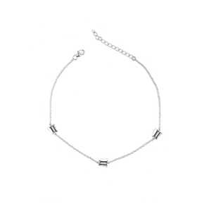 Women's 14K Gold Plated Pure <b>Silver</b> <b>Anklet</b> with Diamond Fine Jewelry for Gift - Product Image 1