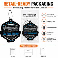 Emballage de sac de luxe OEM, parfum intense, parfumé longue durée, carte en papier parfumée, désodorisant d'air haut de gamme, logo personnalisé pour voiture