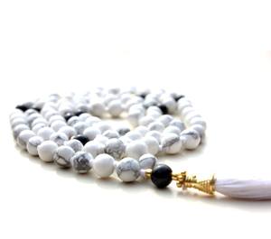 Wholesale Bohemian Style Prayer Beads Howlite Yoga Jewelry 108 Knotted <b>Mala</b> Handmade Indian Artist Beaded <b>Necklaces</b> - Product Image 6