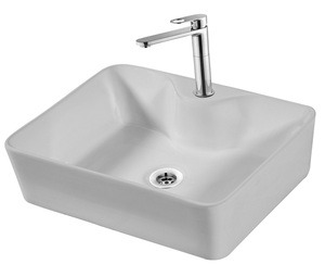 Lavabo en céramique de conception contemporaine avec la surface brillante pour les salles de bains modernes élégantes 2025 - Product Image 1