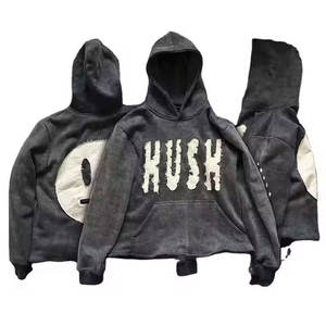 เสื้อฮู้ดผู้ชายแบบสวมหัวโอเวอร์ไซส์ปักลายกรดซีดจางวินเทจ - Product Image 2