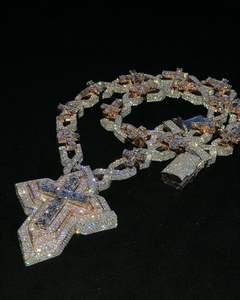 ICEDJEWELZ Hip Hop Fine Jewelry <b>Cross</b> Shape Pendants Charms 925 <b>Sterling</b> <b>Silver</b> High Quality Customized Iced Platinum Moissanite - Product Image 3