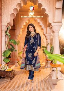 Último diseñador Digital impreso Salwar Suit Pure Chinon Silk Crape por Fab Zone Indian & Pakistani Clothing - Product Image 5
