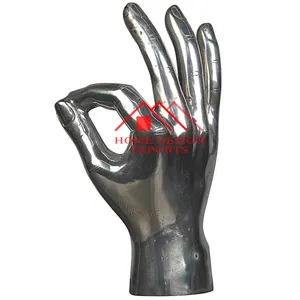 OK Sign Hand Decoração de mesa Peças de exibição Escultura Metal 2024 Produtos de Decoração para Casa Mais Recentes